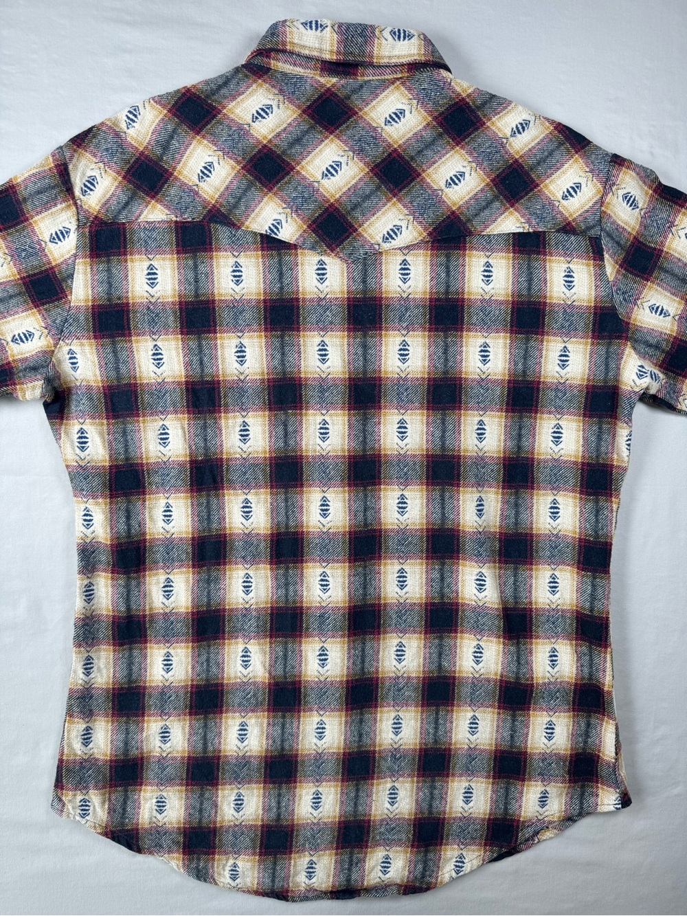 ELY Cattleman Western Pearl Snap Plaid Flannel Shirt Mens M - Picture 2 of 11